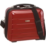 Beautycase Kosmetikkoffer Schminkkoffer Beauty Case London carbon-rot