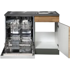 kochstation Spülenschrank KS-Trier 110 x 60 x 85 cm Grau