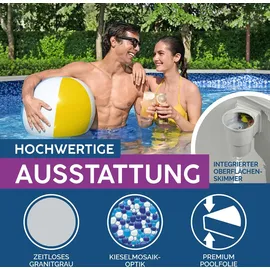 BESTWAY Hydrium Stahlwandpool Komplett-Set Ø 360 x 120 cm inkl. Sandfilteranlage