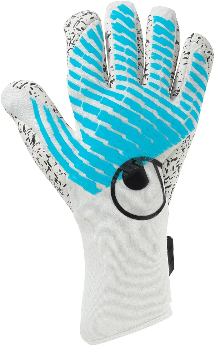 Uhlsport Torwarthandschuhe FM Cybertec Supergrip+ Finger Surround - blau / 9,5