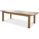 Loberon Tisch Amherst, naturbelassene Oberfläche, rustikales Landhaus-Flair, mit moderner Auszugsfunktion, Esszimmertisch, Kiefernholz, braun