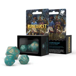 RuneQuest Spezialwürfel - Turquoise & Gold