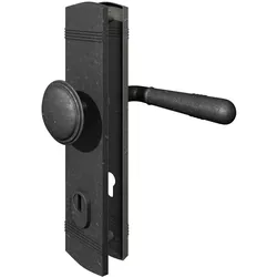 MS Beschläge Antik Grauer Schutzbeschlag Türbeschlag Stahleinlage Knopf / Drücker DIN 10/92