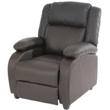 Mendler Fernsehsessel Relaxsessel Liege Sessel Lincoln, Kunstleder ~ coffee