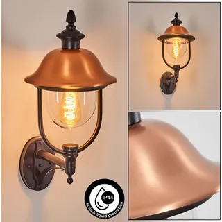 hofstein Casalaccio Außenwandlampe aus Metall/Kunststoff in Schwarz/Kupferfarben/Klar - Schwarz/Kupfer