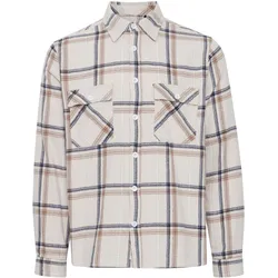 Langarmhemd BLEND "Langarmhemd BHShirt", Herren, Gr. XL, N-Gr, beige (pumice stone), Obermaterial: 100% Baumwolle CO., Hemden
