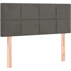 vidaXL Boxspringbett mit Matratze Dunkelgrau 90x200 cm Samt