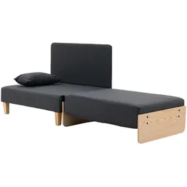 [en.casa] Schlafsessel Seinlus Polyester 81 x 88 x 68 cm Dunkelgrau mit Kissen