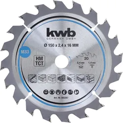 kwb Sägebl HM Mittel 150x16 Z20 583357