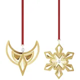 Georg Jensen - Weihnachtsornament Engel und Schneeflocke 2024, vergoldet
