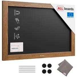 ALLboards Kreidetafel MAGNETISCH mit lackiertem Holzrahmen 60x40cm, Schwarz, Schreibtafel, Kreide, Magnetische Kreidetafel, Schreibtafel zum Aufhängen, Tafel gastronomie, Wand Tafel Holz