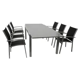 FRG Gartengarnitur 7-tlg. Schwarz/Grau