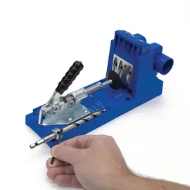 Kreg Jig K4 Starter Set ( K4 ) Tischler Komplettset Verbindungssystem aus Holz mit Bohrschablone K4, Stufenbohrer, Bit, Schrauben und Stopfen