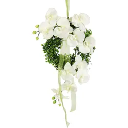 I.GE.A. Kunstkranz »Orchidee«, Buchskranz Festliche Dekoration Hochzeitsdeko Wanddeko I.GE.A. weiß