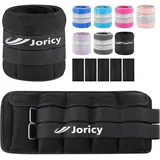JORICY Gewichtsmanschetten Fuß, Verstellbares Gewichte für Beine und Arme 8 kg 1 Paar, Gewichtsmanschetten Hand, Fußgewichte und Fußgelenkgewichte für Fitnessstudio, Bewegung, Laufen, Joggen Schwarz