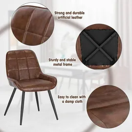 Woltu Esszimmerstuhl Kunstleder braun 6er Set