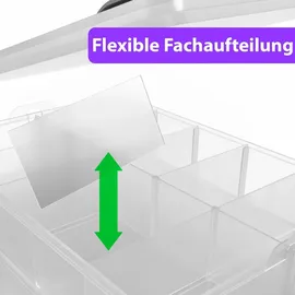 BigDean Sortierbox Aufbewahrung 24 x 18,5 x 16 cm 3-tlg. transparent
