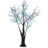 Luminea LED-Deko-Kirschbaum, 336 farbig beleuchtete Blüten, 180 cm, IP44