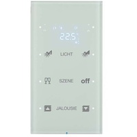 Berker Touchsensor 3-fach mit Temperaturregler polarweiß, konfiguriert, Bedienelement 75643150
