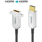 FIBERX HDMI-Kabel 4K Glasfaser Verlängerung 12,5 m Schwarz/Silber