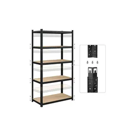 Songmics Lagerregal 50 cm x 100 cm x 200 cm Schwarz