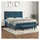 vidaXL Boxspringbett mit Matratze Dunkelblau 180x200 cm Samt