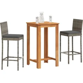 vidaXL Gartenbar-Set 3-tlg. Grau