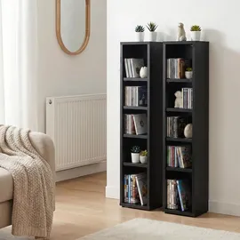 CARO-Möbel CD-Regal 20 x 17 x 186 cm Schwarz