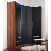 Priess Drehtürenschrank Barcelona 78 x 193 x 78 cm nussbaum/schwarz