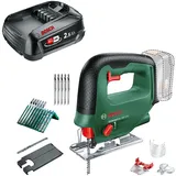 Bosch Akku Stichsäge UniversalSaw 18V-100 (ohne Akku, 18 Volt System, 15 tlg. Stichsägeblatt-Set, im Karton) + Bosch Akku PBA 18V 2.5Ah (18 Volt System, 2.5Ah Akku, im Karton)