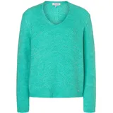 More & More Rundhalspullover kuscheliger Rippstrickpullover Grün 44