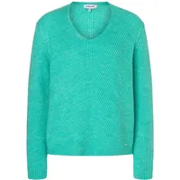 More & More Rundhalspullover kuscheliger Rippstrickpullover Grün 44