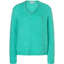 More & More Rundhalspullover kuscheliger Rippstrickpullover Grün 44