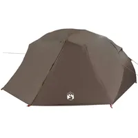 VidaXL Angelzelt Braun Polyester 7-Personen Zusammenklappbar Tragbar
