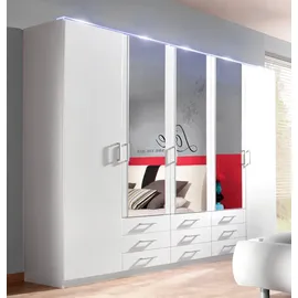 Priess Kleiderschrank PRIESS "Amsterdam", weiß, B:230cm H:193cm T:56cm, Holzwerkstoff, Schränke, Kleiderschrank, mit oder ohne LED-Beleuchtung