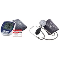 visomat 24046 comfort 20/40 - Blutdruckmessgerät Oberarm zur sanften Messung des Blutdruck schon während des Aufpumpens & medic home (L) Blutdruckmessgerät mit Stethoskop