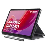 Lenovo Tab M11 Tablet, 27,9 cm (11 Zoll), MediaTek Helio G88, 8 GB RAM, 128 GB, erweiterbar auf 1 TB, 4 Lautsprecher, WLAN, Bluetooth, Android 13, Mondgrau, inklusive Hülle und Tab Pen