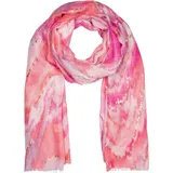 Stylebreaker Farbverlauf Metallic Details, Leichtes großes Tuch mit kurzen Fransen 01016227, Farbe:Koralle-Pink | Gr.: onesize