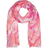 Stylebreaker Farbverlauf Metallic Details, Leichtes großes Tuch mit kurzen Fransen 01016227, Farbe:Koralle-Pink | Gr.: onesize