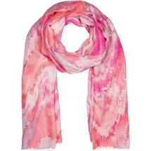 Stylebreaker Farbverlauf Metallic Details, Leichtes großes Tuch mit kurzen Fransen 01016227, Farbe:Koralle-Pink | Gr.: onesize