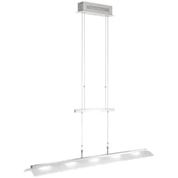 Elegante LED Hängeleuchte aus Stahl und Glas