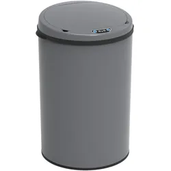 SVITA Sensor-Mülleimer 30L Stahl Mülleimer mit Sensor Abfalleimer Küche Grau