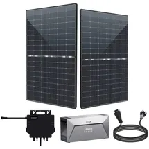 CamperGold Balkonkraftwerk 1000W/880W Balkonkraftwerk mit Speicher komplettset PV Solaranlage, 880,00 W, Bifazial-Zellen, (880W Solaranlage komplettset mit Speicher Anker SOLIX E1600 Solarbank), NEO 800W WLAN Wechselrichter 600W Upgradebar auf 800W