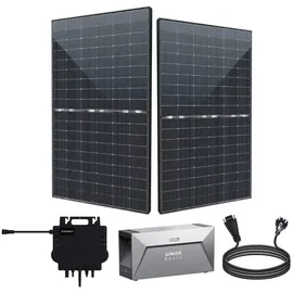 CamperGold Balkonkraftwerk 1000W/880W Balkonkraftwerk mit Speicher komplettset PV Solaranlage, 880,00 W, Bifazial-Zellen, (880W Solaranlage komplettset mit Speicher Anker SOLIX E1600 Solarbank), NEO 800W WLAN Wechselrichter 600W Upgradebar auf 800W