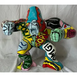 Casa Padrino Deko Figur Gorilla Affe Bunt H. 50 cm - Deko Skulptur