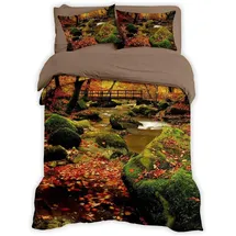 Traumschlaf Renforcé Herbstwald Braun 135 x 200 cm + 80 x 80 cm