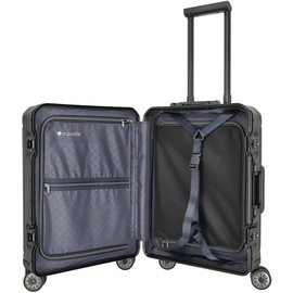Travelite Next 4W Trolley With Front Bag S Black