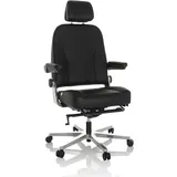 HJH Office 24 HOURS F Leder Schwarz