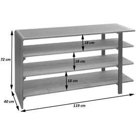 MCW Bücherregal 119 x 72 x 40 cm Braun/Grau