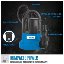 Güde Flachsaugerpumpe GFS 401 S 400 W, 7000 l/h, max. Förderhöhe 8 m, 10 m Anschlusskabel